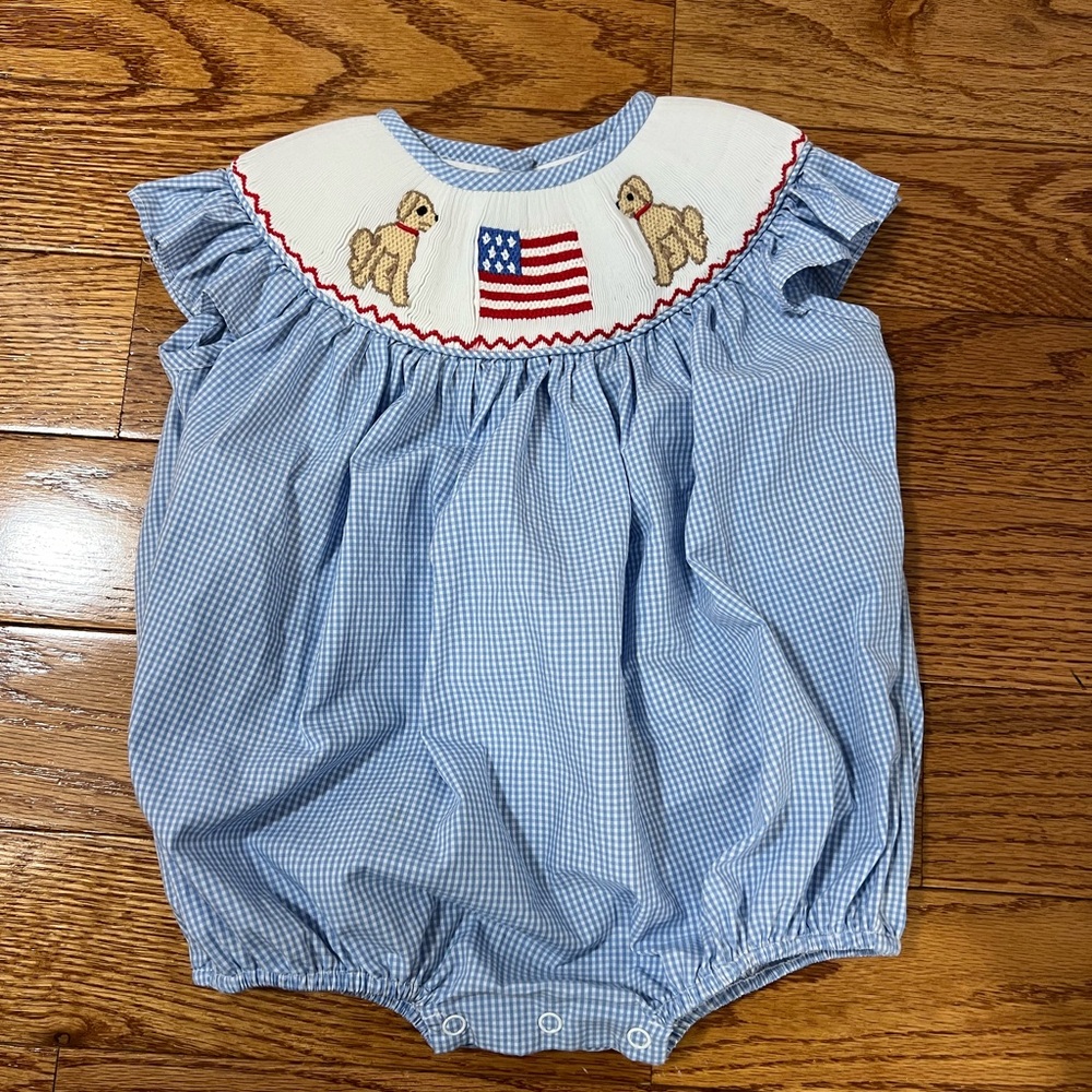 Stitchy Fish Bubble Romper - Pups and Pride size 12M